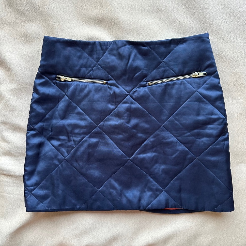 HARVEY FAIRCLOTH Quilted Mini Skirt Blue Size 4